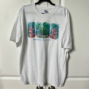 Vintage 1994 Gildan South Padre Island Tx Tourist Souvenir Travel Nature Tee